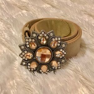 NEW Leather Belt with Rose Gold Stones
